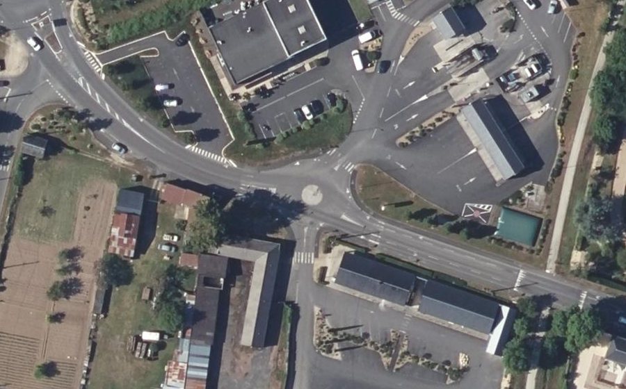 Vue aérienne du Rond-Point des Lutinières