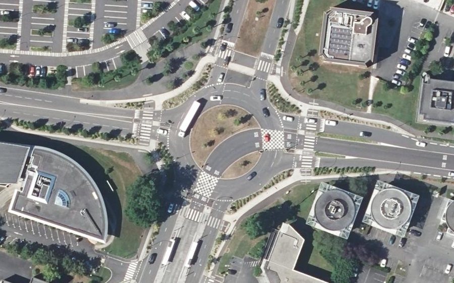 Vue aérienne du Rond-Point Victor Schoelcher
