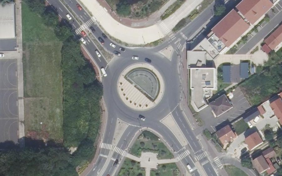 Vue aérienne du Rond-Point Doisneau