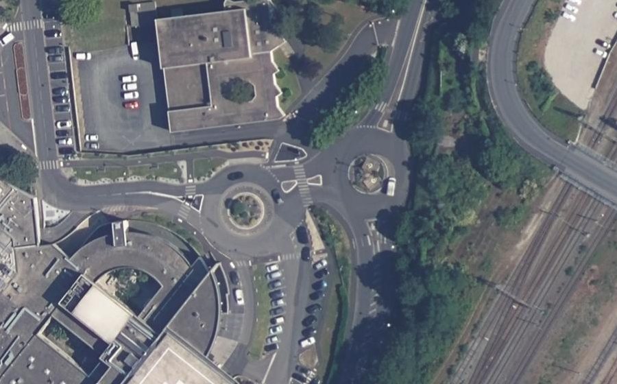 Vue aérienne du Rond-Point de l'Olivier