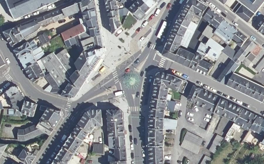 Vue aérienne du Place du Général Leclerc