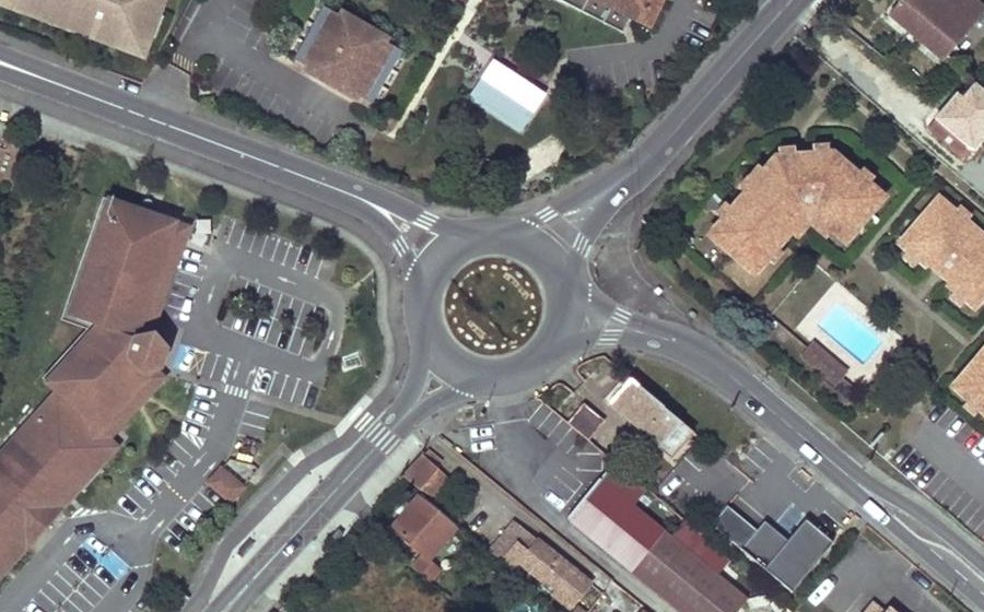 Vue aérienne du Rond-Point de l'Hôtel de Diane