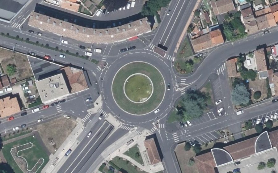 Vue aérienne du Rond-Point de la Madeleine