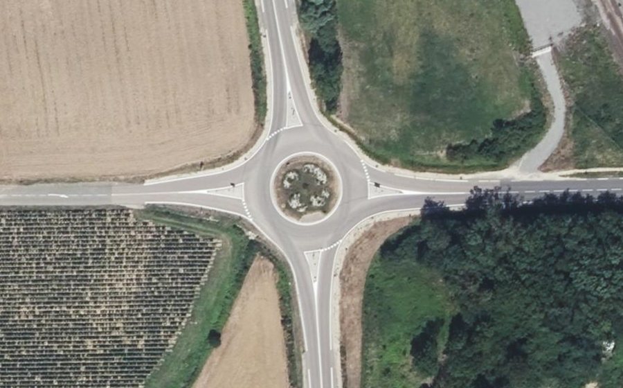 Vue aérienne du Rond-Point des Quatre-Saisons