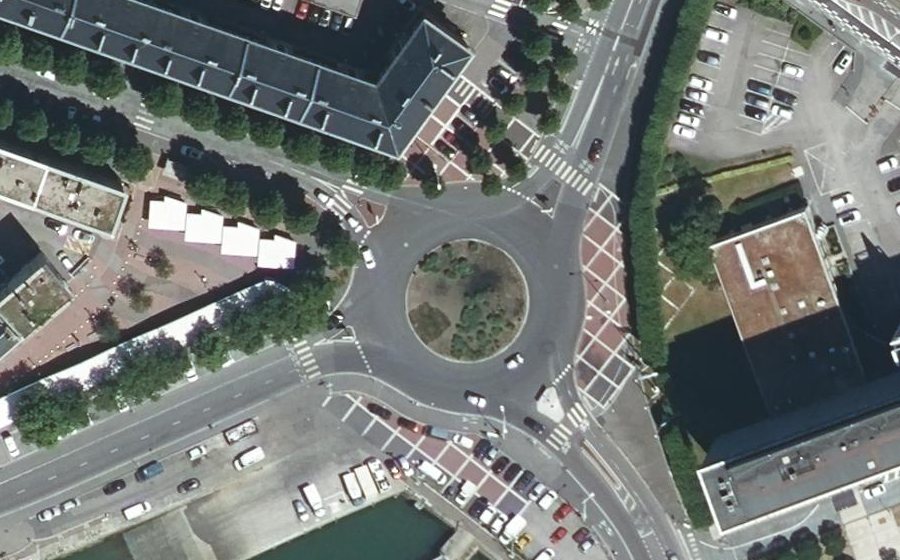 Vue aérienne du Rond-Point Giovanni da Verrazzano