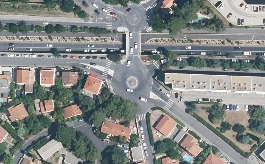 Vue aérienne du Rond-Point de l'Armée des Alpes