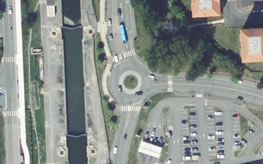 Vue aérienne du Rond-Point du Canal de Bourbourg