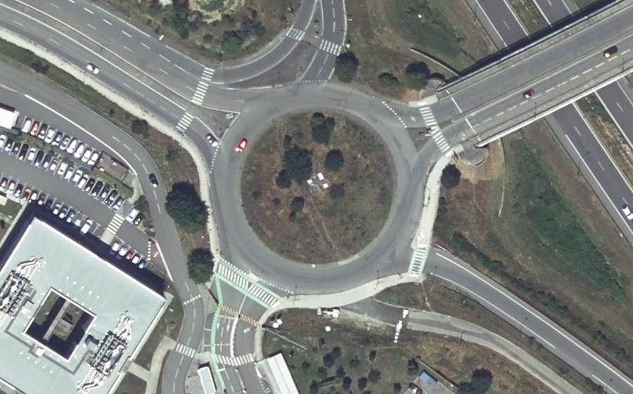 Vue aérienne du Rond-Point du Général Eisenhower