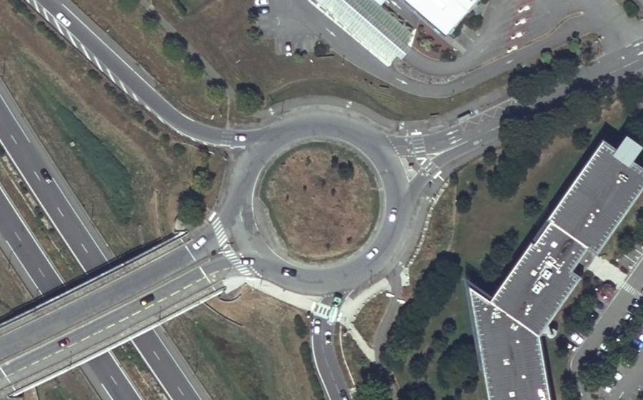 Vue aérienne du Rond-Point Alex Jany