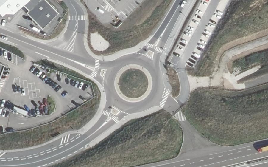 Vue aérienne du Giratoire Ariane II