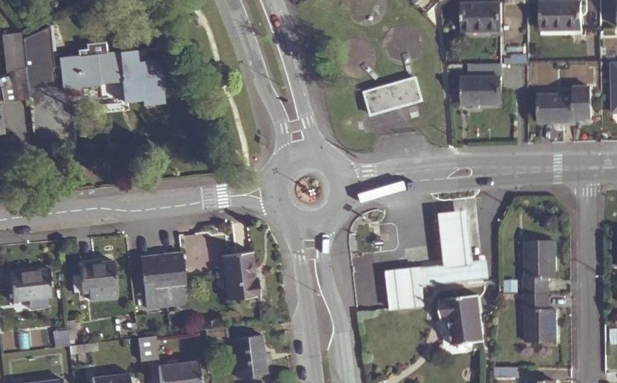 Vue aérienne du Rond-Point du Général Patton