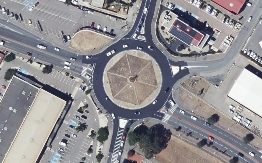 Vue aérienne du Rond-Point du Polygone Bernard Sabbah