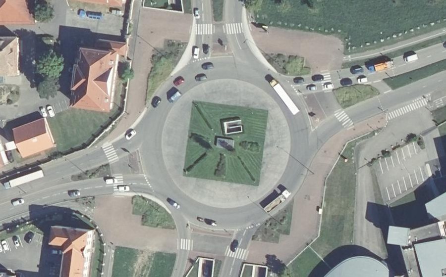 Vue aérienne du Carrefour des Casernes