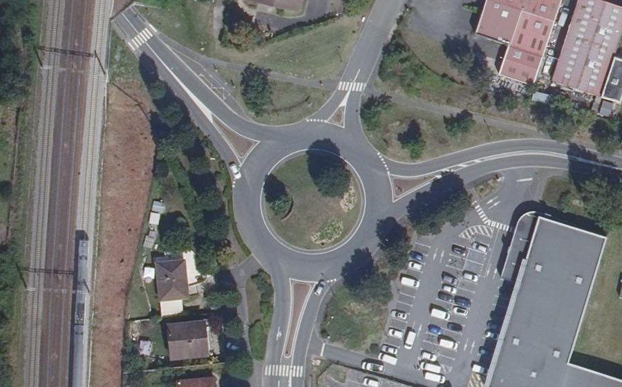 Vue aérienne du Rond-Point du Pont Royal