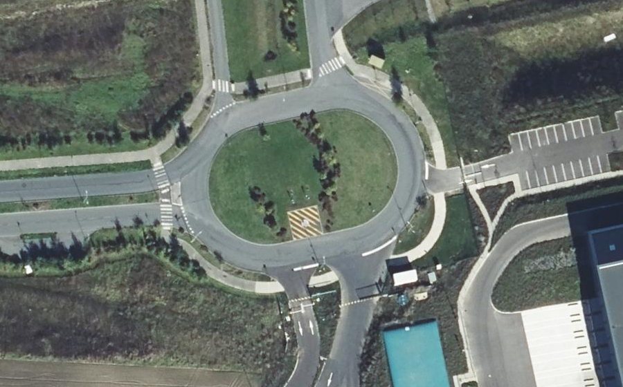 Vue aérienne du Rue Pierre-et-Marie-Curie