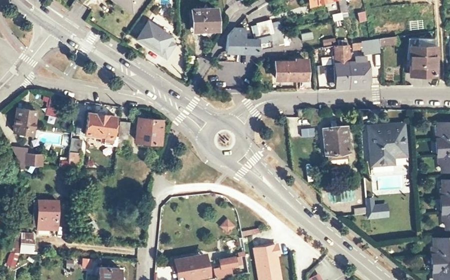 Vue aérienne du Carrefour des Eaux-Vives