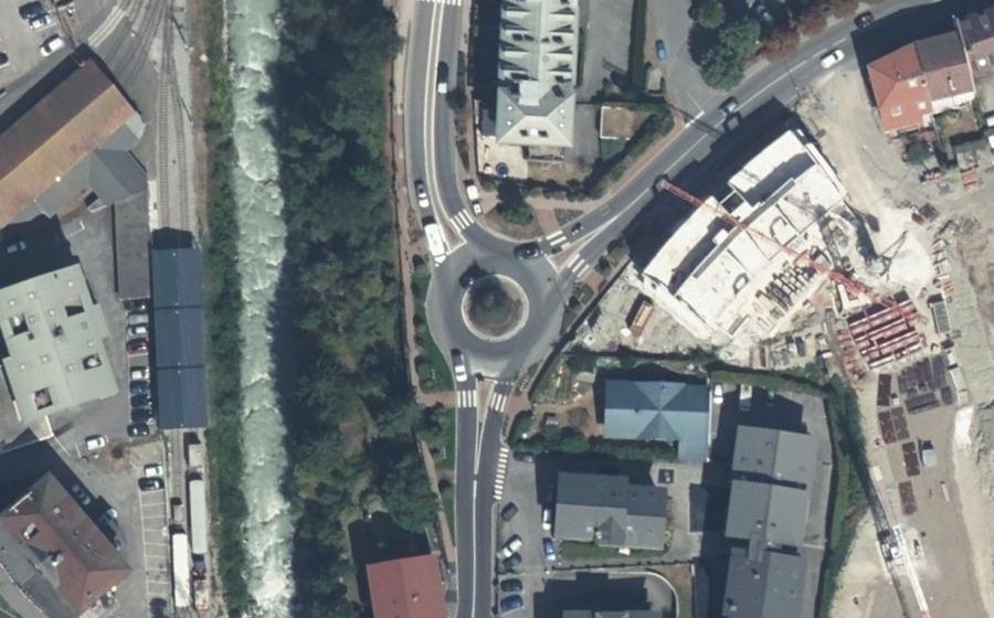 Vue aérienne du Rond-Point des Thermes