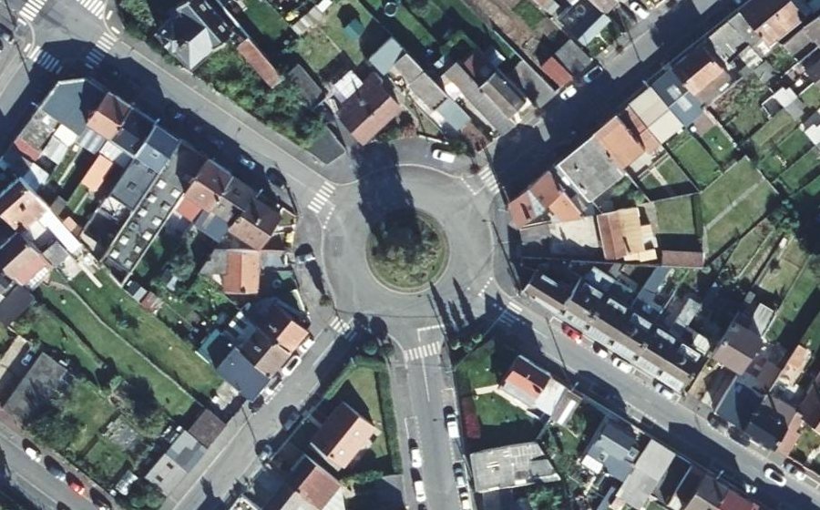 Vue aérienne du Rond-Point Henri Barbusse