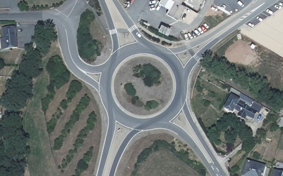 Vue aérienne du Giratoire de Pont-de-Salars