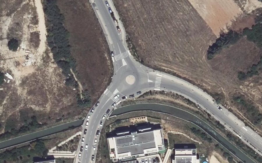 Vue aérienne du Rond-Point de la Roue de la Claire