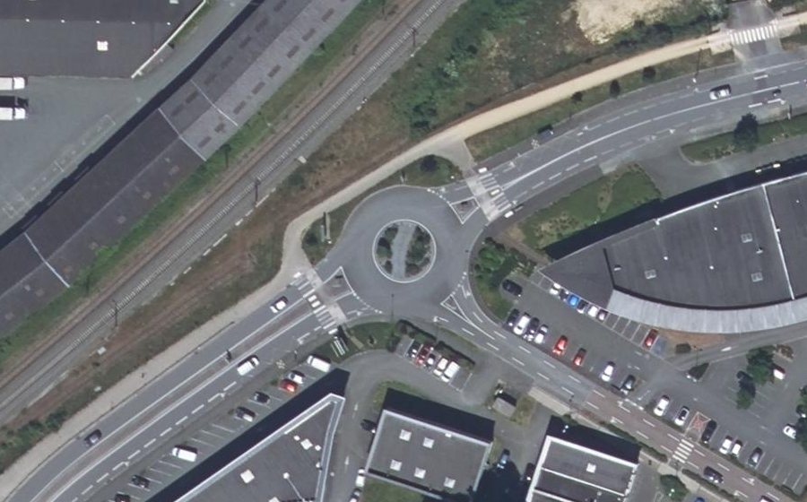 Vue aérienne du Rue du Grand Montréjeau