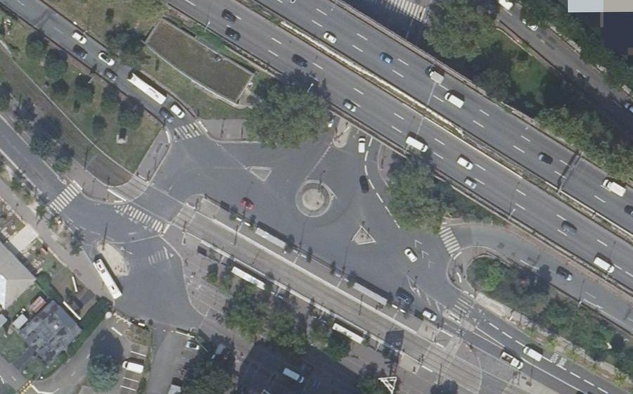 Vue aérienne de la Place des Martyrs de la Résistance de la Porte de Sèvres