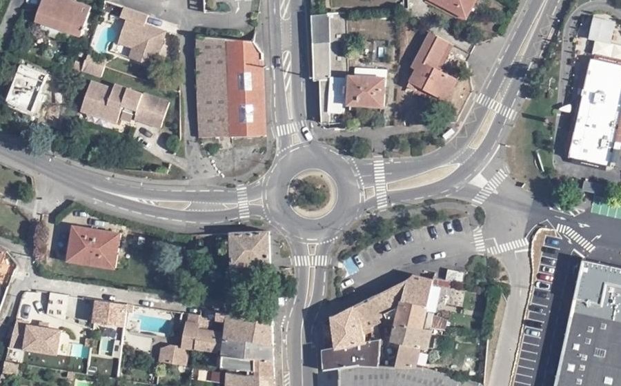 Vue aérienne du Rond-Point Maitre Alain Bertoncello