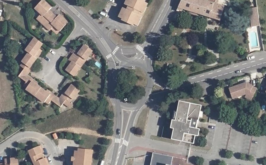 Vue aérienne du Rond-Point de la Médaille Militaire