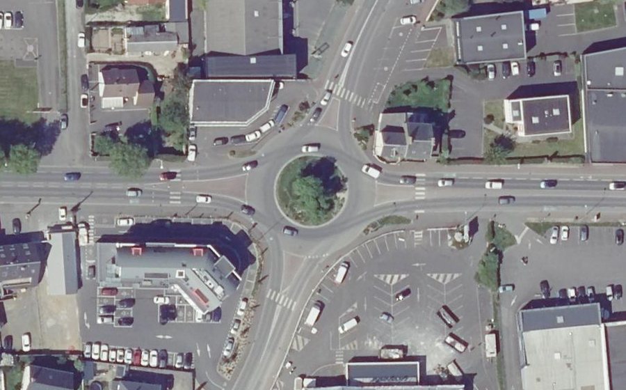 Vue aérienne du Rond-Point de la Maison Brulée