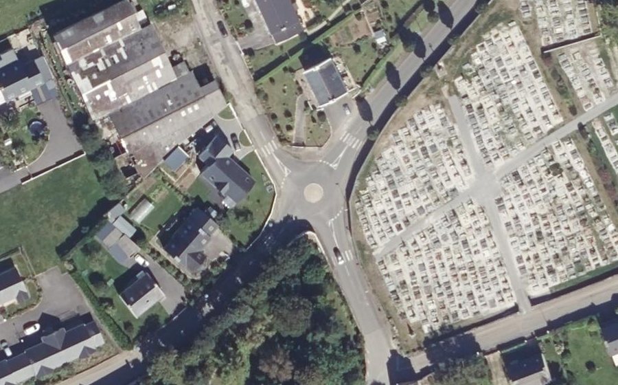 Vue aérienne du Rue de la Montagne