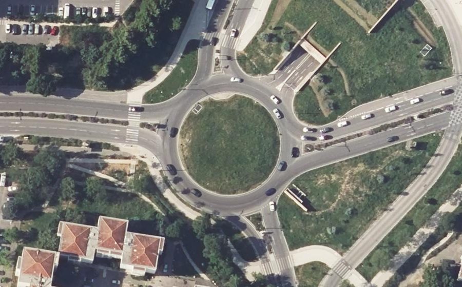 Vue aérienne du Rond-Point Lieutenand-Colonel Jeanpierre
