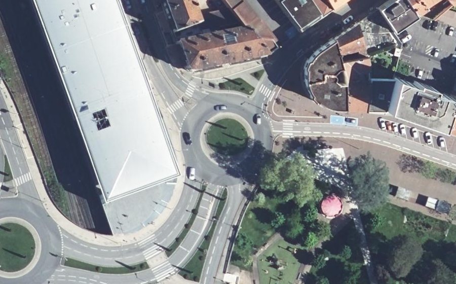 Vue aérienne du Esplanade Auguste Pralus