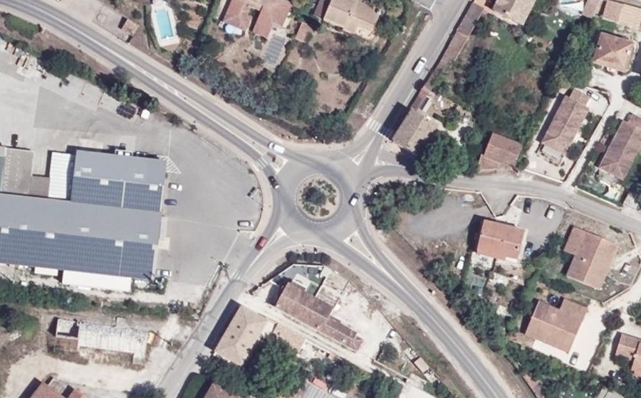 Vue aérienne du Rond-Point des Soldats du Feu