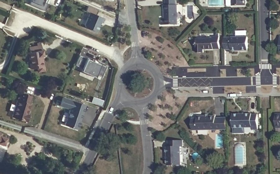 Vue aérienne du Rond-Point du Maréchal Juin