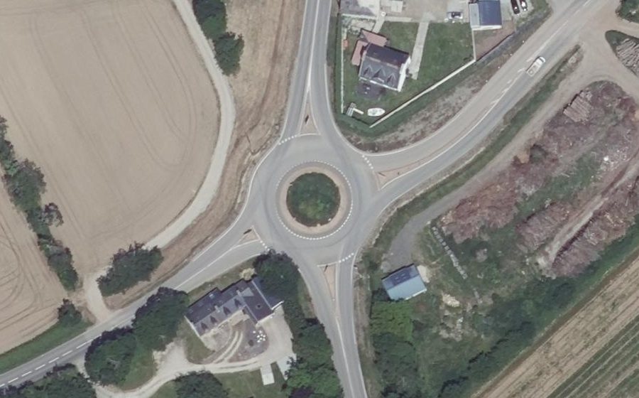 Vue aérienne du Giratoire des Trois Curés