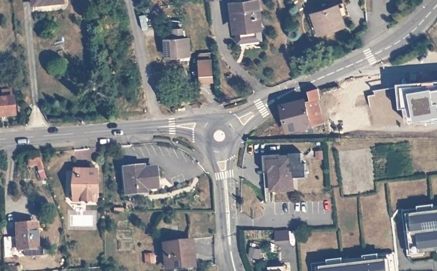 Vue aérienne du Rond-Point de Thony