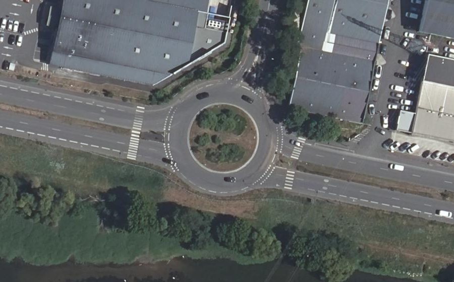 Vue aérienne du Rond-Point Louis XI
