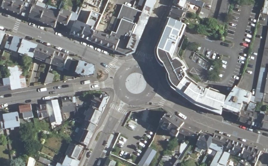 Vue aérienne du Rond-Point de la Corderie