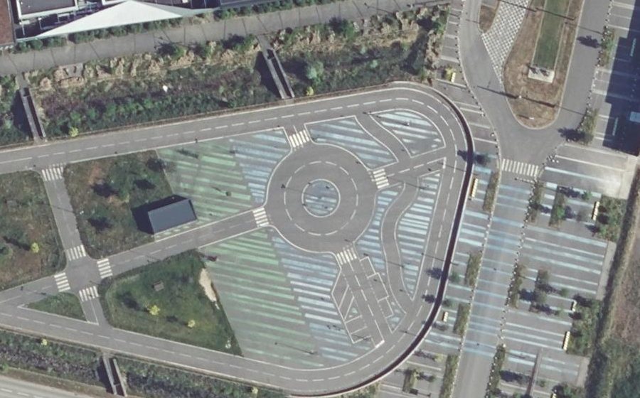 Vue aérienne du Piste d'Expérimentation GYROVIA