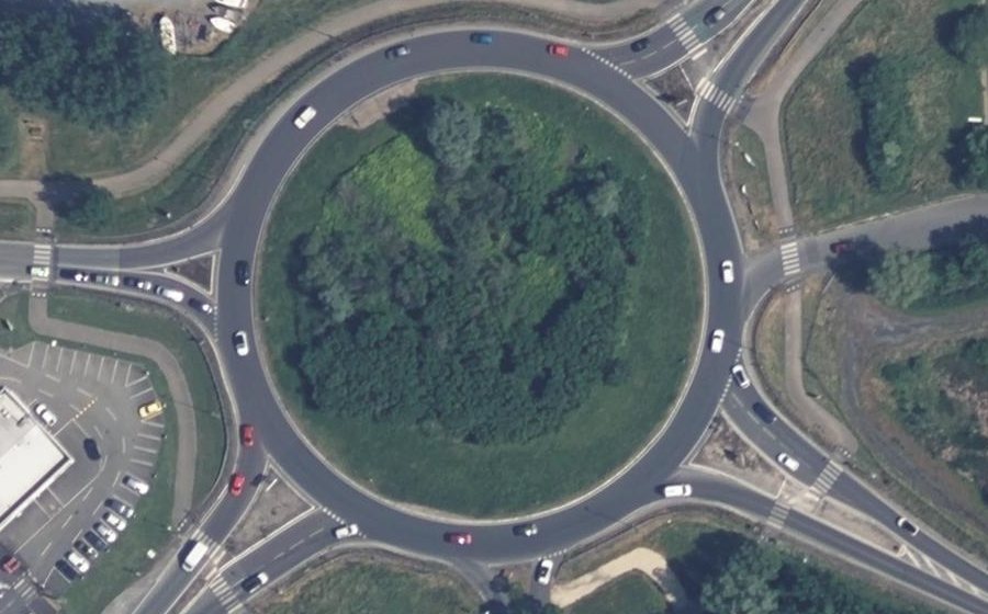 Vue aérienne du Rond-Point de La Mude