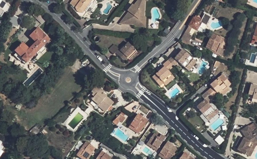 Vue aérienne du Rond-Point des Rastines