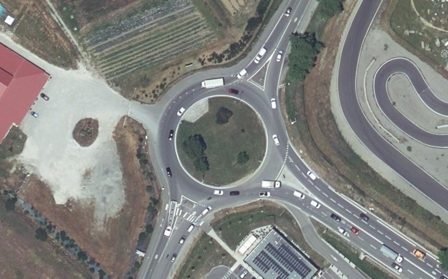 Vue aérienne du Rond-Point du Général Pottier