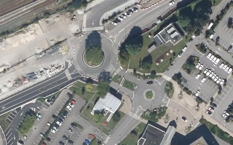 Vue aérienne du Giratoire Georges Cadoret