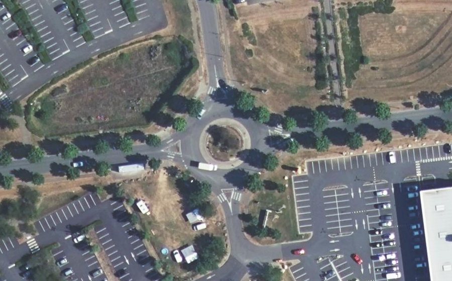 Vue aérienne du Rond-Point Henri Potez