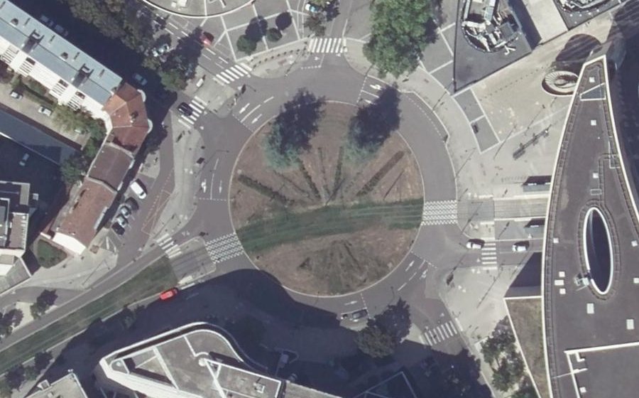 Vue aérienne du Place Jean Bouhey