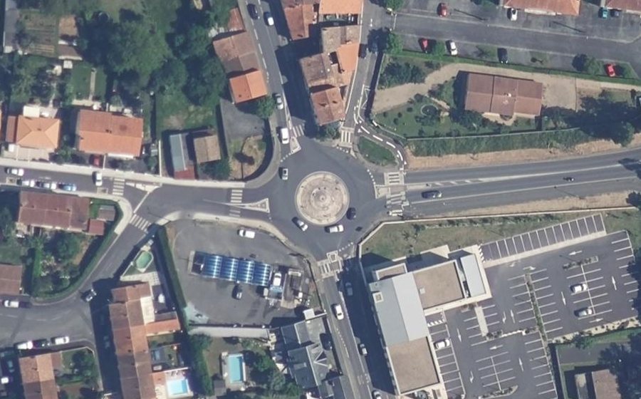 Vue aérienne du Rond-Point des Combattants d'Indochine