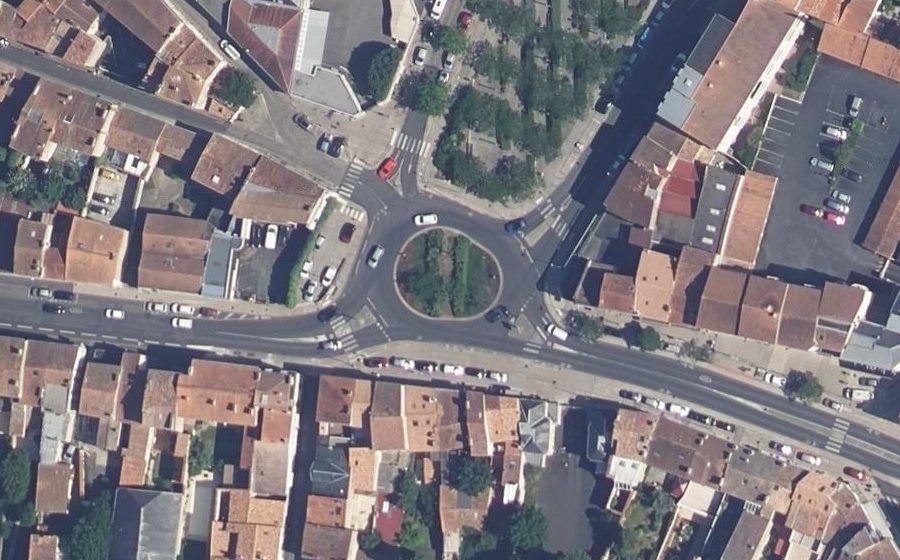 Vue aérienne du Place du Roulage