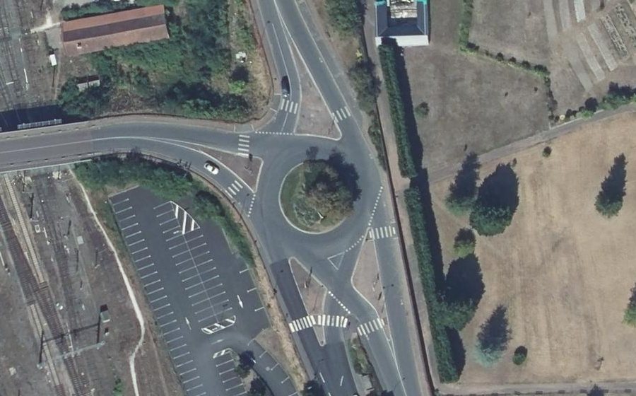 Vue aérienne du Place de la Fontaine d'Argent