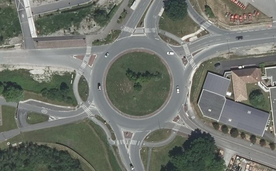 Vue aérienne du Rond-Point Marcel Dassault
