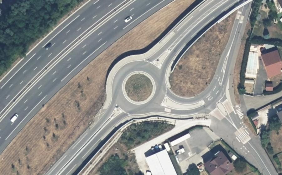Vue aérienne du Contournement de Pringy